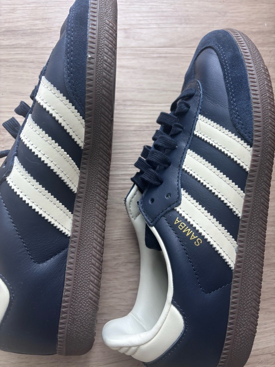 adidas Shoes - adidas Samba Men's Sneakers in Navy and Cream with Brown Gum Sole